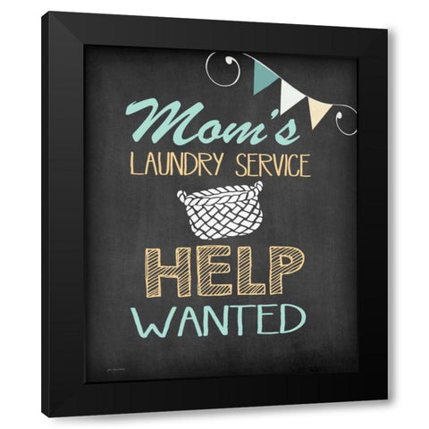 Moms Laundry Black Modern Wood Framed Art Print by Moulton, Jo