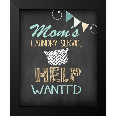 Moms Laundry Black Modern Wood Framed Art Print by Moulton, Jo