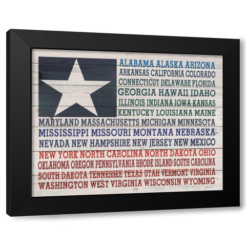 All the States Black Modern Wood Framed Art Print with Double Matting by Moulton, Jo