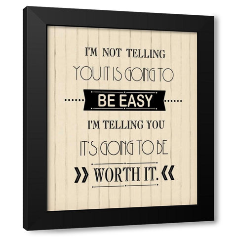 Easy Cream Wood Black Modern Wood Framed Art Print by Moulton, Jo