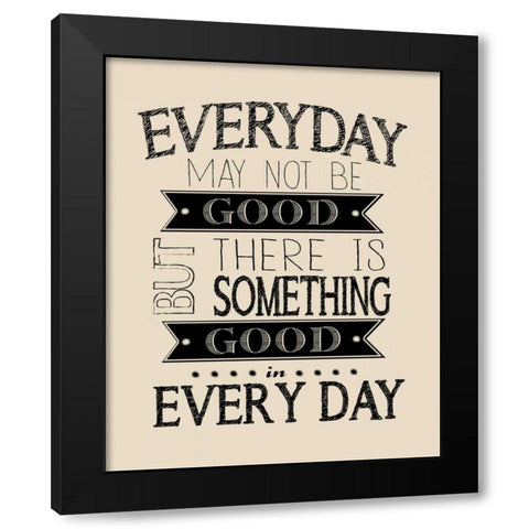 Every Day Cream Black Modern Wood Framed Art Print with Double Matting by Moulton, Jo