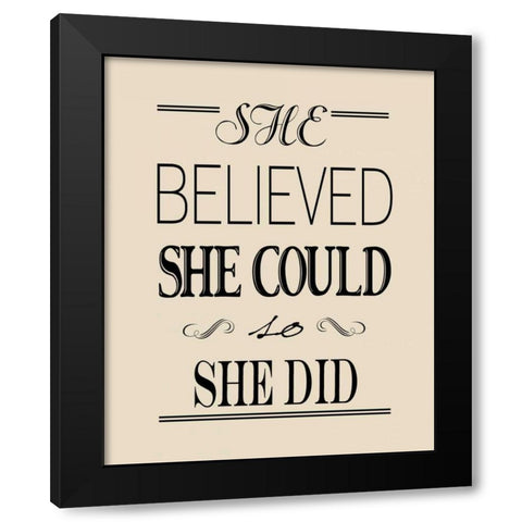 Believed Cream Black Modern Wood Framed Art Print by Moulton, Jo