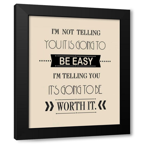 Easy Cream Black Modern Wood Framed Art Print by Moulton, Jo