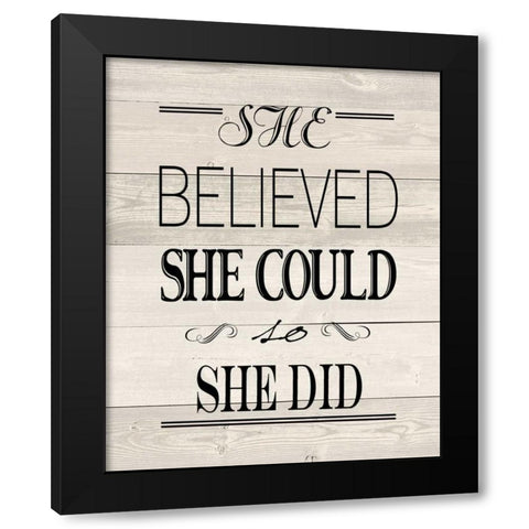 She Believed Wood Vintage Black Modern Wood Framed Art Print by Moulton, Jo