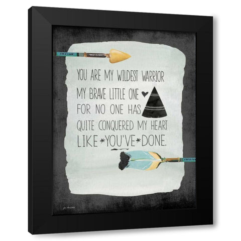 Brave Warrior Black Modern Wood Framed Art Print by Moulton, Jo