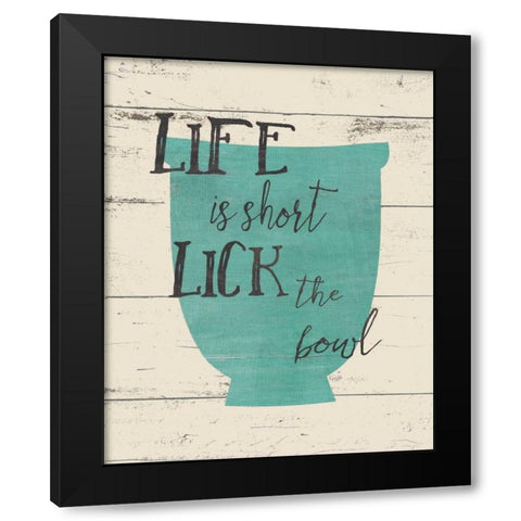 Lick the Bowl Black Modern Wood Framed Art Print with Double Matting by Moulton, Jo