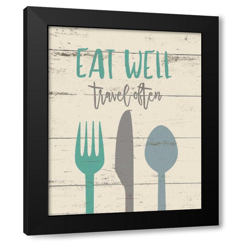 Eat Well Black Modern Wood Framed Art Print by Moulton, Jo