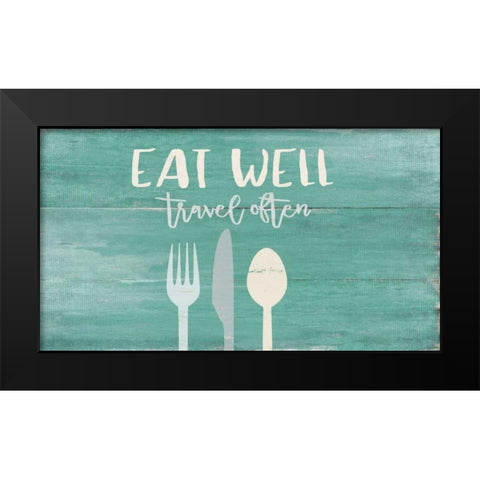 Eat Well Black Modern Wood Framed Art Print by Moulton, Jo