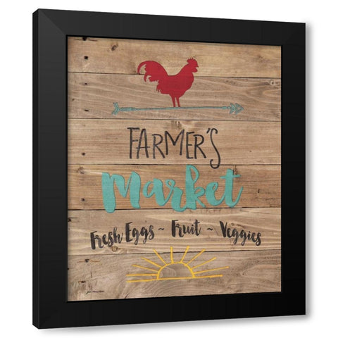 Farmers Market Black Modern Wood Framed Art Print with Double Matting by Moulton, Jo