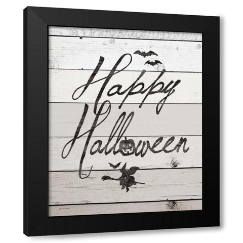 Happy Halloween Black Modern Wood Framed Art Print with Double Matting by Moulton, Jo