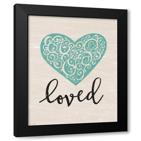 Loved Black Modern Wood Framed Art Print by Moulton, Jo
