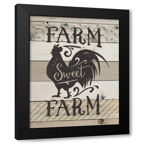 Farm Sweet Farm Black Modern Wood Framed Art Print with Double Matting by Moulton, Jo