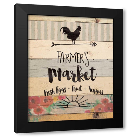 Farmers Market Black Modern Wood Framed Art Print with Double Matting by Moulton, Jo