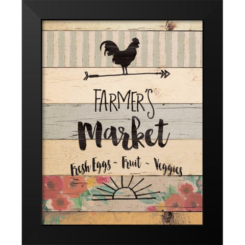 Farmers Market Black Modern Wood Framed Art Print by Moulton, Jo