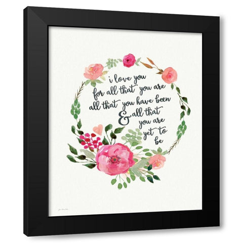 I Love You Because Black Modern Wood Framed Art Print with Double Matting by Moulton, Jo