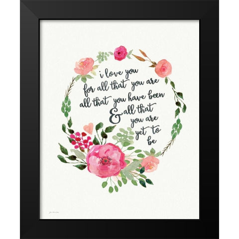 I Love You Because Black Modern Wood Framed Art Print by Moulton, Jo