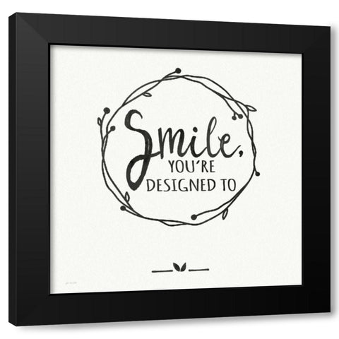 Smile Black Modern Wood Framed Art Print by Moulton, Jo
