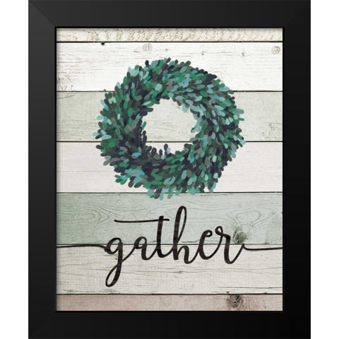 Gather Wreath II Black Modern Wood Framed Art Print by Moulton, Jo