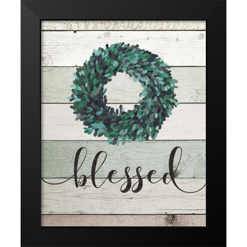 Blessed Wreath II Black Modern Wood Framed Art Print by Moulton, Jo