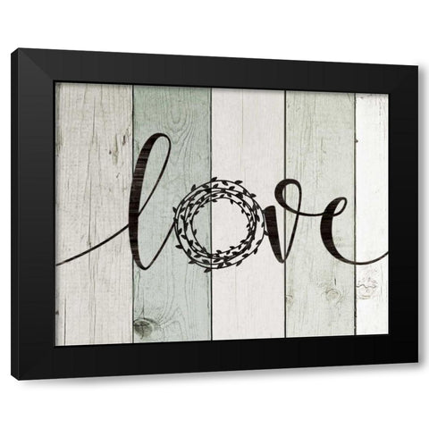 Love Rustic Wreath II Black Modern Wood Framed Art Print by Moulton, Jo