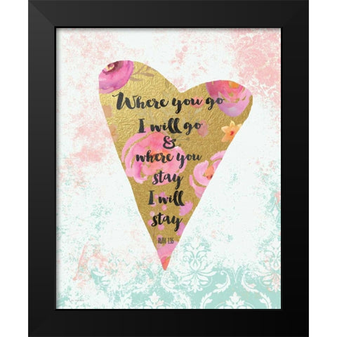 Where You Go Black Modern Wood Framed Art Print by Moulton, Jo