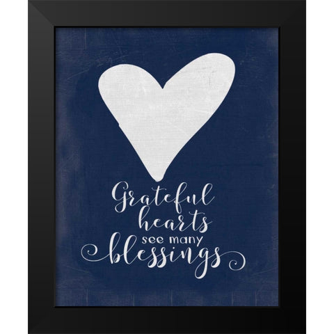 Grateful Heart Black Modern Wood Framed Art Print by Moulton, Jo