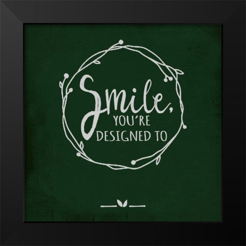 Smile Black Modern Wood Framed Art Print by Moulton, Jo