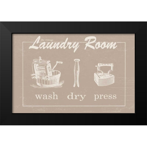 Vintage Laundry Black Modern Wood Framed Art Print by Moulton, Jo
