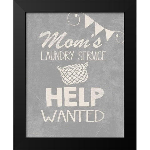 Moms Laundry Black Modern Wood Framed Art Print by Moulton, Jo