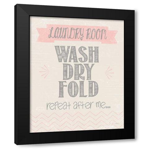 Repeat After Me Black Modern Wood Framed Art Print by Moulton, Jo