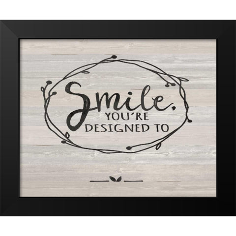 Smile Black Modern Wood Framed Art Print by Moulton, Jo