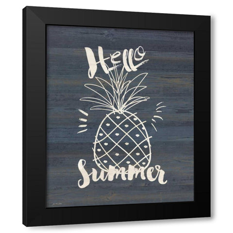 Hello Sumer Black Modern Wood Framed Art Print by Moulton, Jo