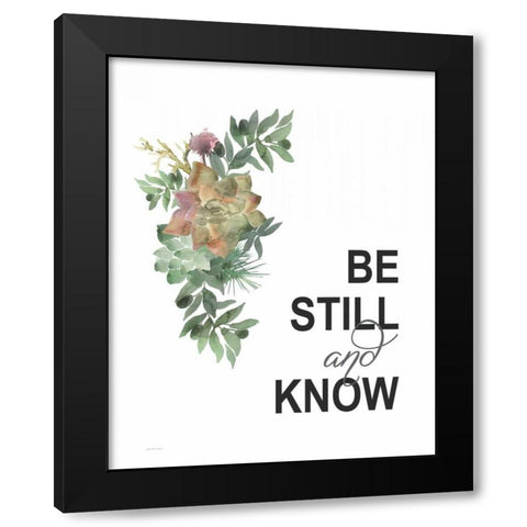 Be Still Black Modern Wood Framed Art Print by Moulton, Jo