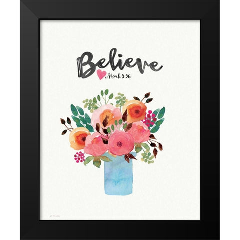 Believe Black Modern Wood Framed Art Print by Moulton, Jo