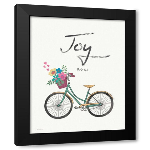 Joy Black Modern Wood Framed Art Print with Double Matting by Moulton, Jo
