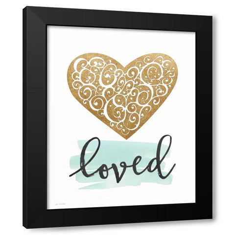 Love Heart Black Modern Wood Framed Art Print with Double Matting by Moulton, Jo
