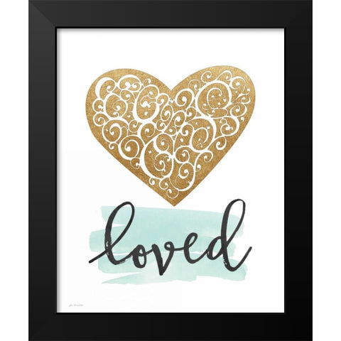 Love Heart Black Modern Wood Framed Art Print by Moulton, Jo