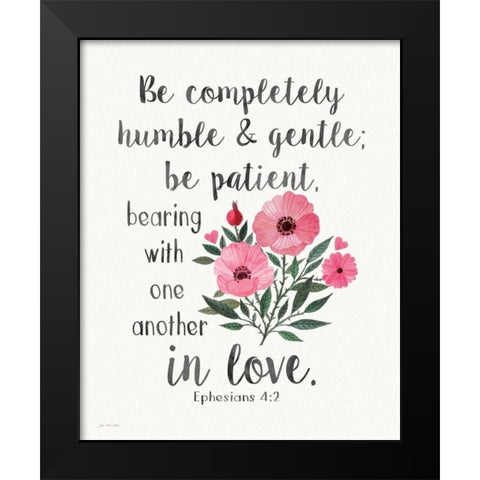 Patient Humble Kind Black Modern Wood Framed Art Print by Moulton, Jo