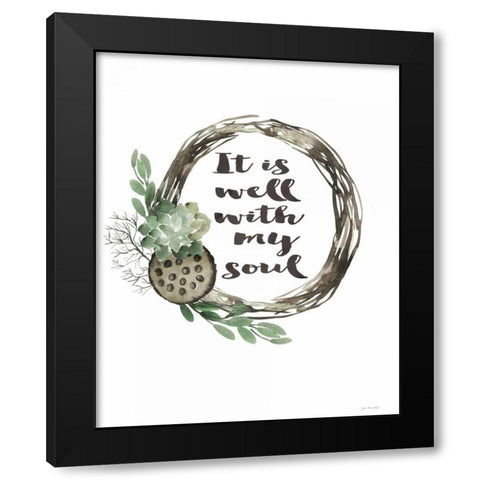 Well With My Soul Black Modern Wood Framed Art Print with Double Matting by Moulton, Jo