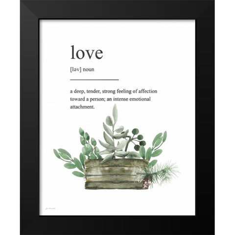 Love Definition Black Modern Wood Framed Art Print by Moulton, Jo