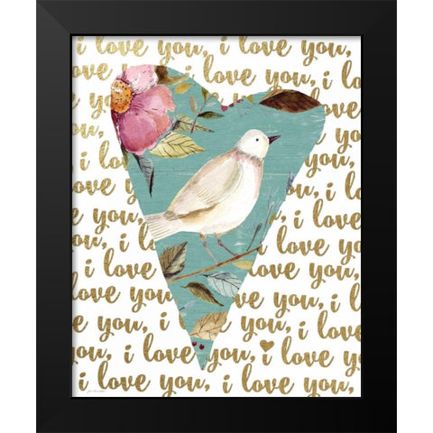 I Love You Black Modern Wood Framed Art Print by Moulton, Jo