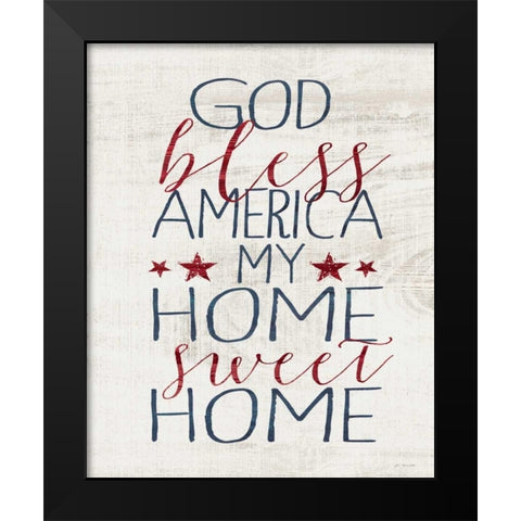 God Bless America Black Modern Wood Framed Art Print by Moulton, Jo