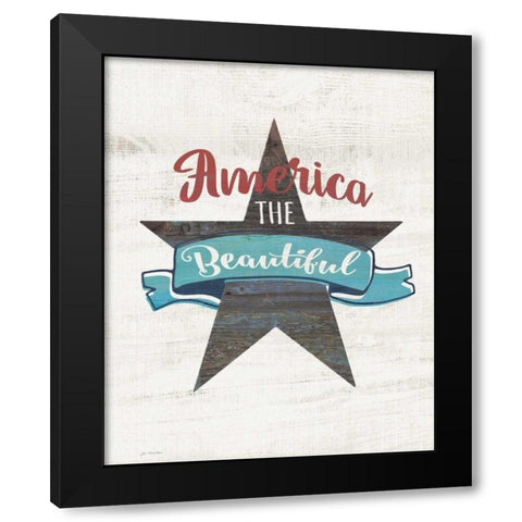 America the Beautiful Black Modern Wood Framed Art Print with Double Matting by Moulton, Jo