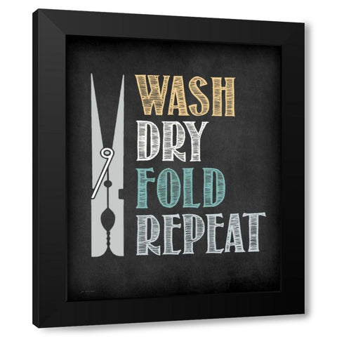 Clothes Pin Black Modern Wood Framed Art Print by Moulton, Jo