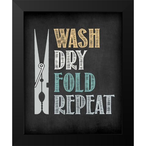 Clothes Pin Black Modern Wood Framed Art Print by Moulton, Jo