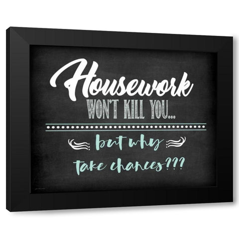 Housework Black Modern Wood Framed Art Print by Moulton, Jo