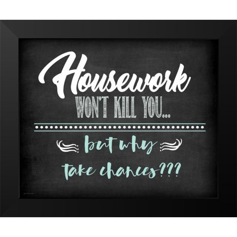 Housework Black Modern Wood Framed Art Print by Moulton, Jo
