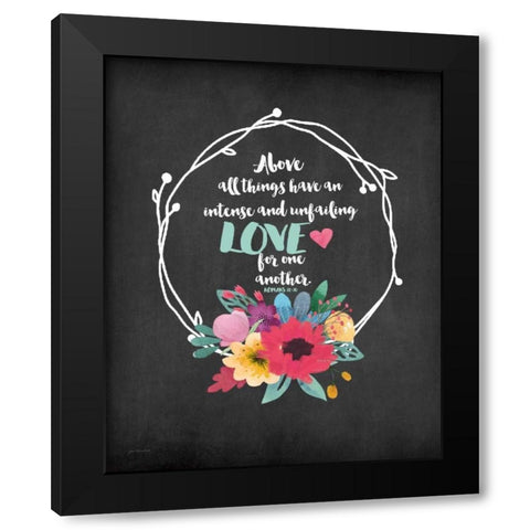Unfailing Love Black Modern Wood Framed Art Print by Moulton, Jo
