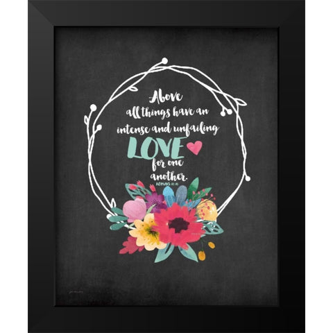 Unfailing Love Black Modern Wood Framed Art Print by Moulton, Jo