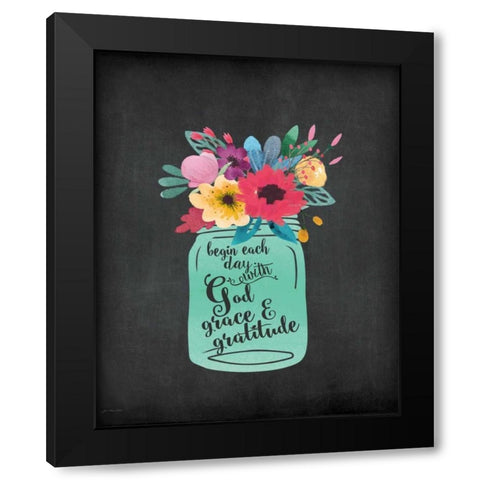 God, Grace, Gratitude Black Modern Wood Framed Art Print with Double Matting by Moulton, Jo